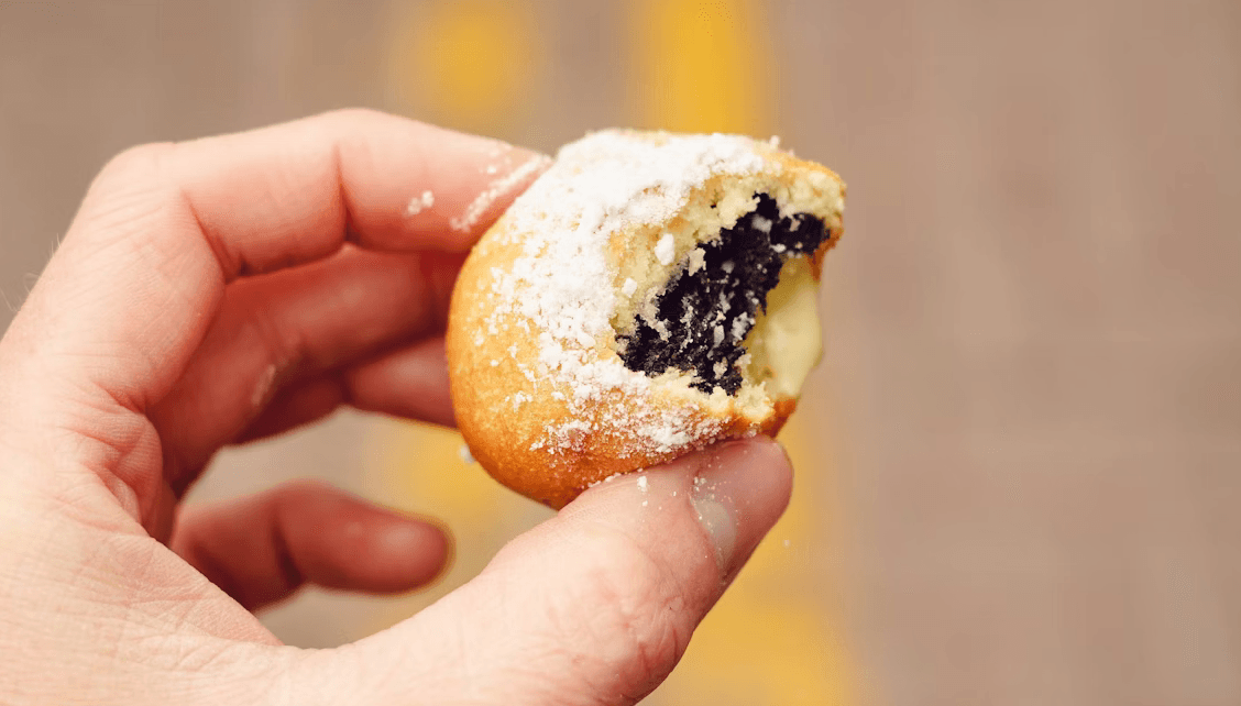 Vegan Fried Dough with Date–Fig Filling