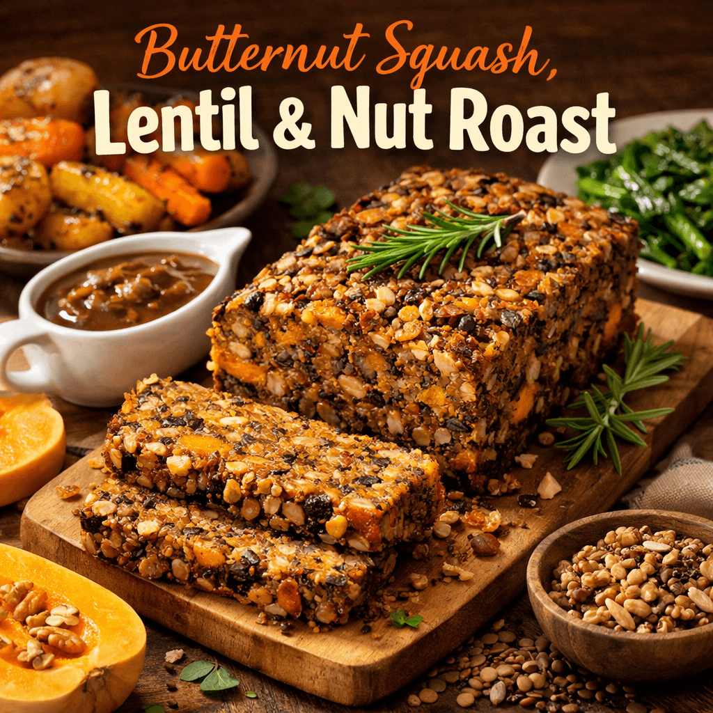 Butternut Squash, Lentil and Nut Roast