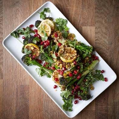 Burgundy Broccoli Sumac with Lemon and Pistachio - For Pesach
