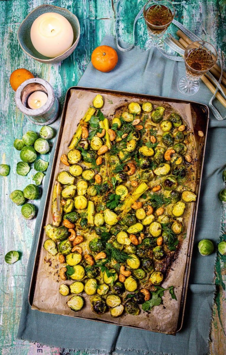 Winter citrus roasted sprouts