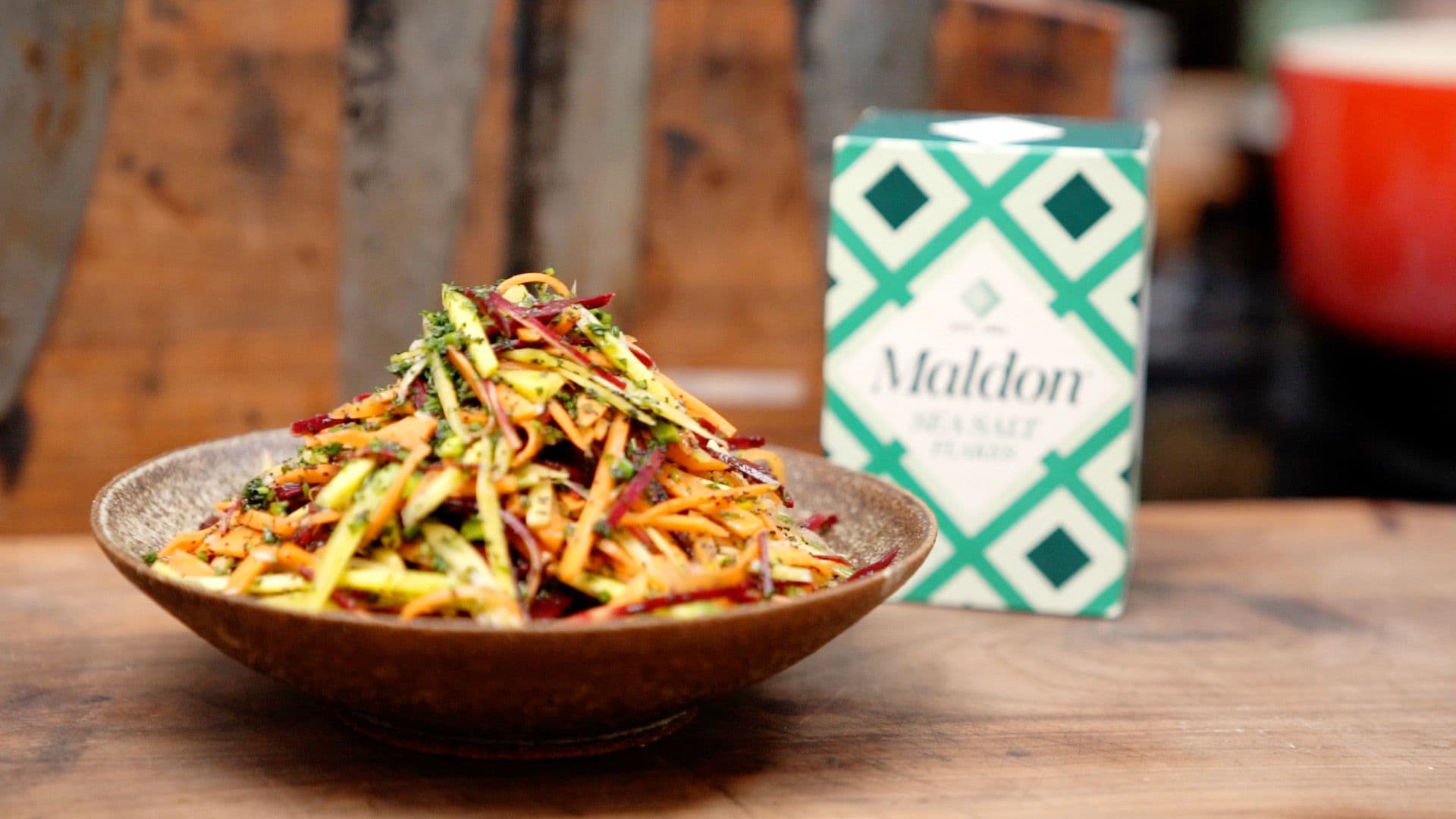 Grated carrot with herbs and poppy seeds