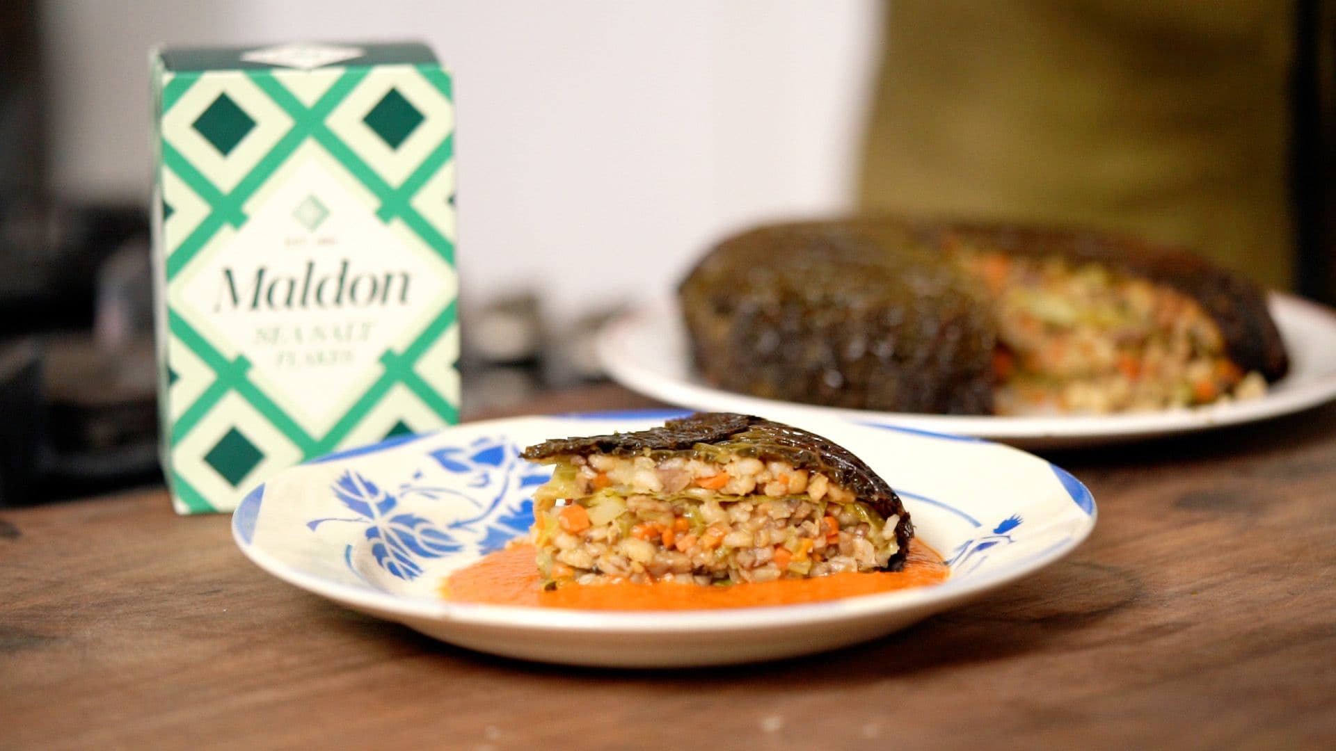 Layered savoy cabbage ‘lasagne’