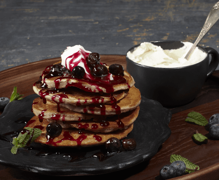 Vegan Cinnamon & Blueberry Pancakes