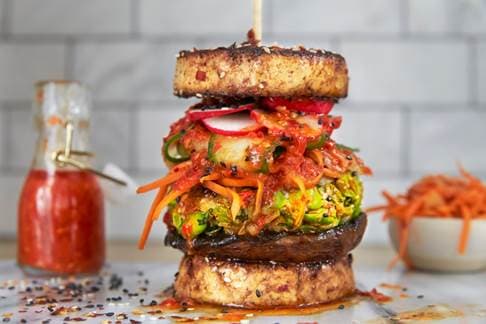 Inside out tofu burger