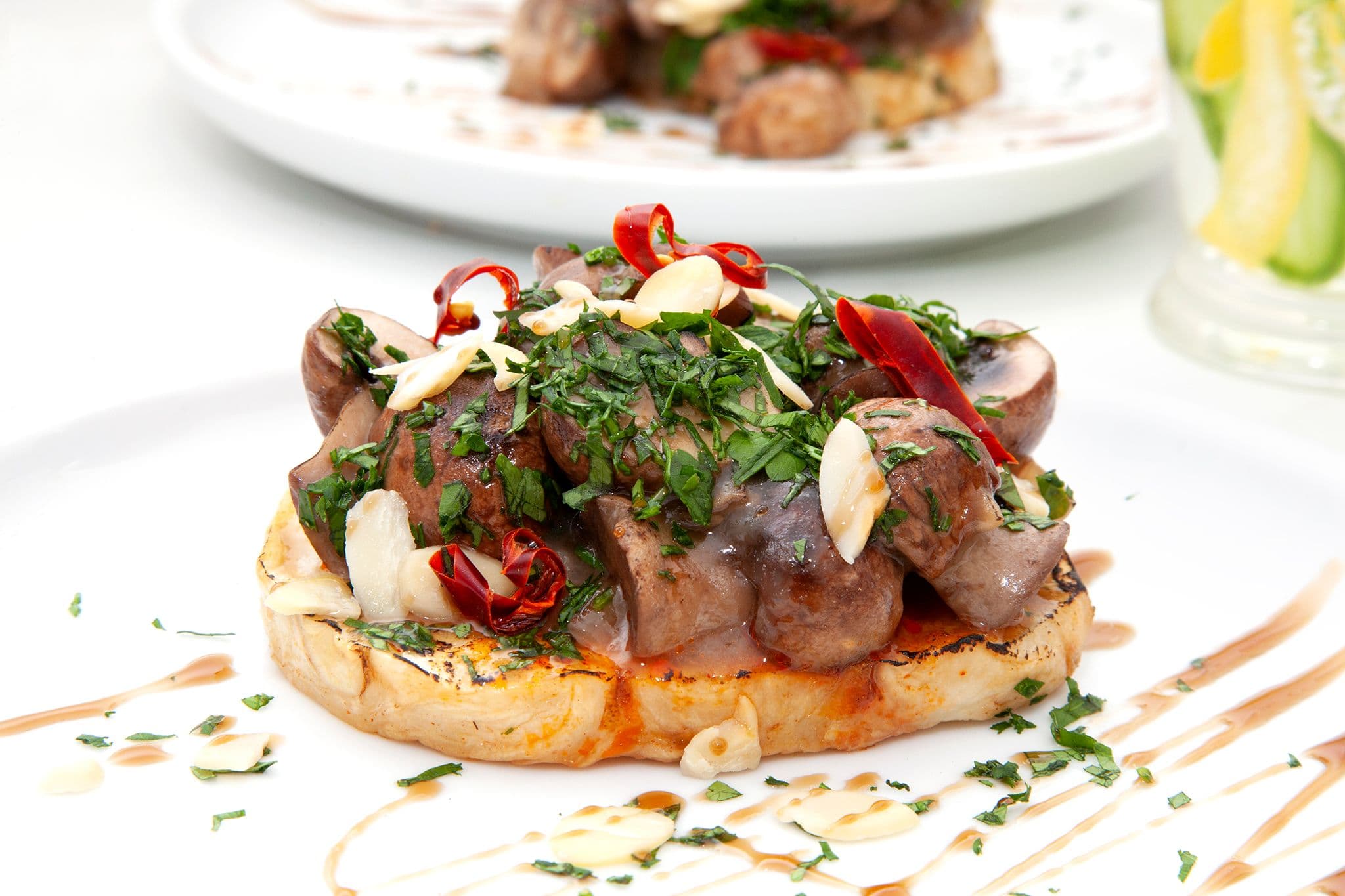Celeriac steaks with mushroom sauce for Pesach