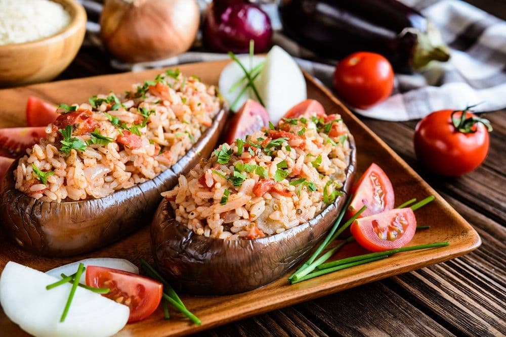 Stuffed aubergines