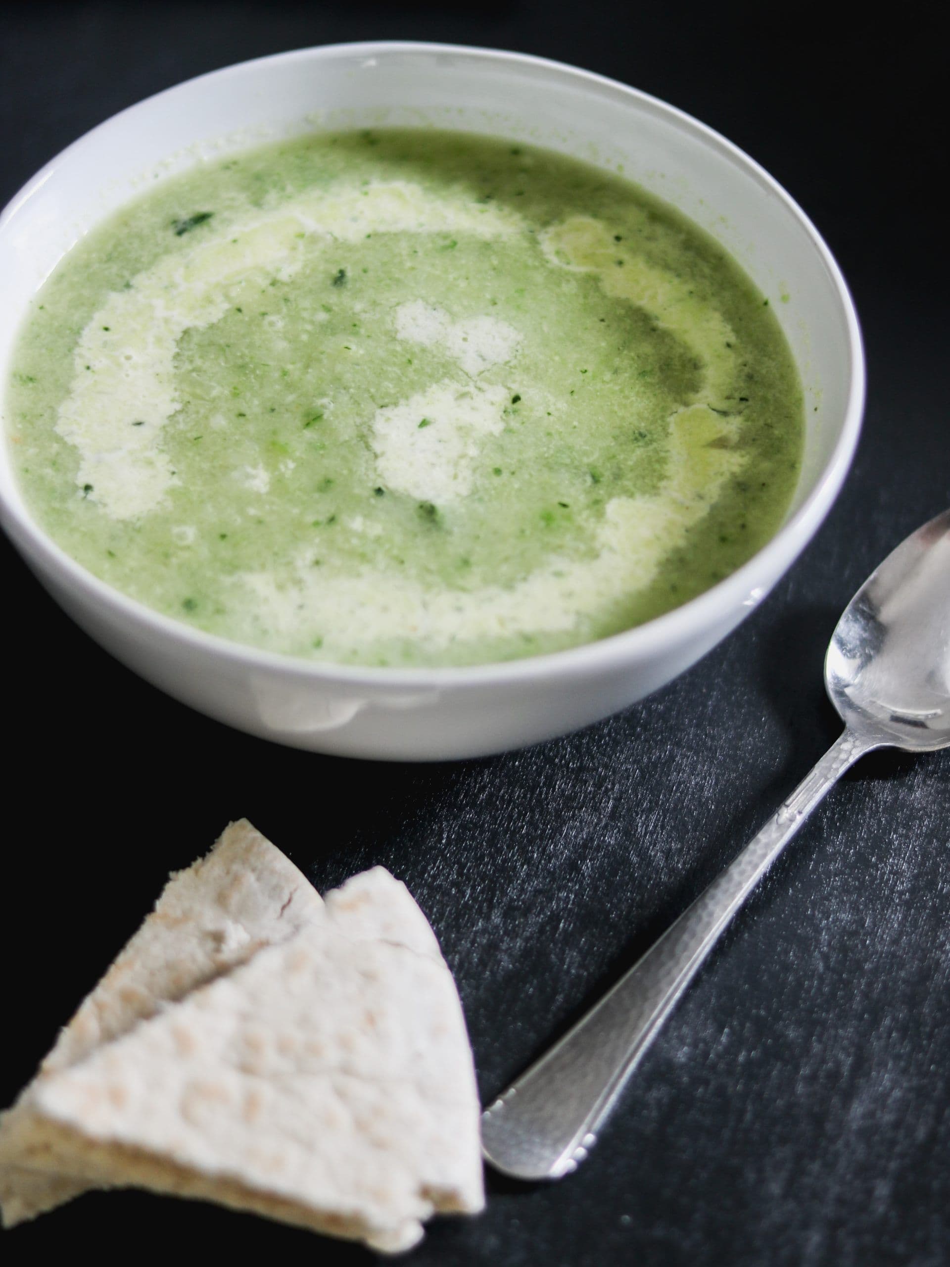 Courgette, leek & potato soup