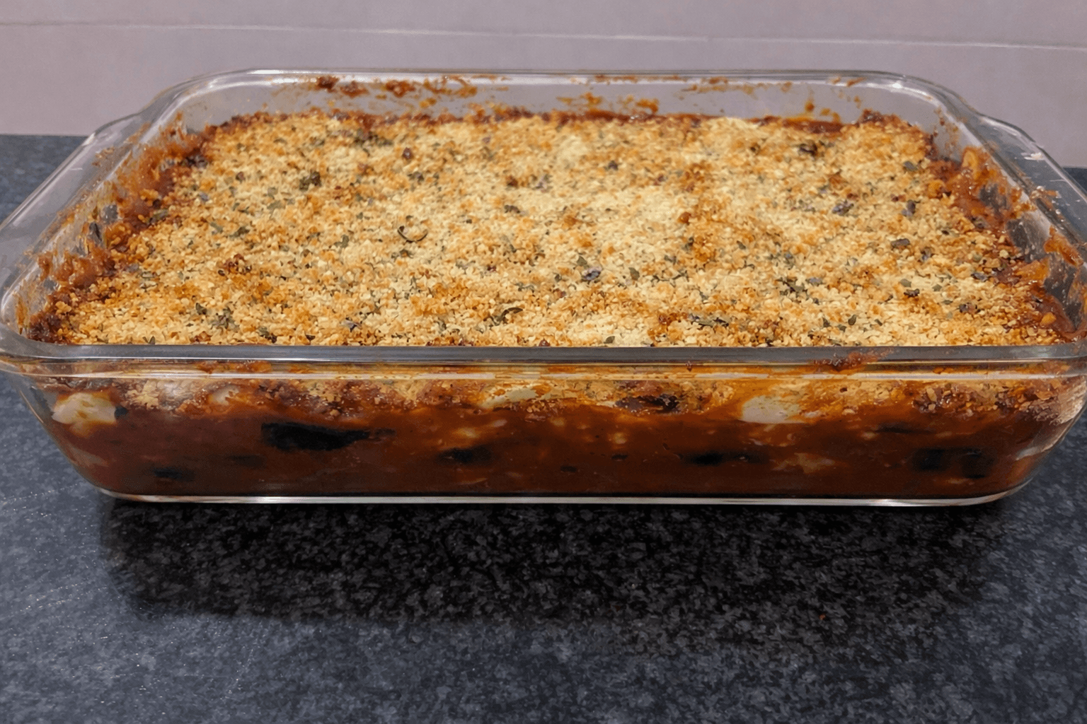 Vegan aubergine parmigiana (fried aubergine, rigotta + smoked MozzaRisella)