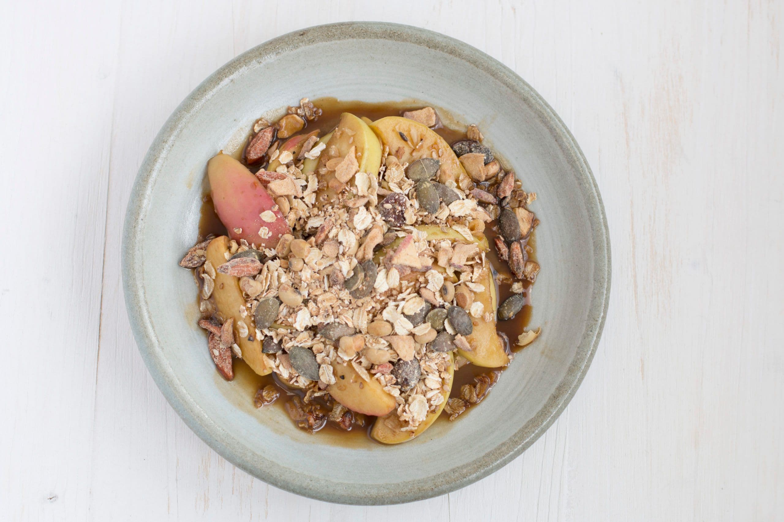 Sweet white miso apple crumble