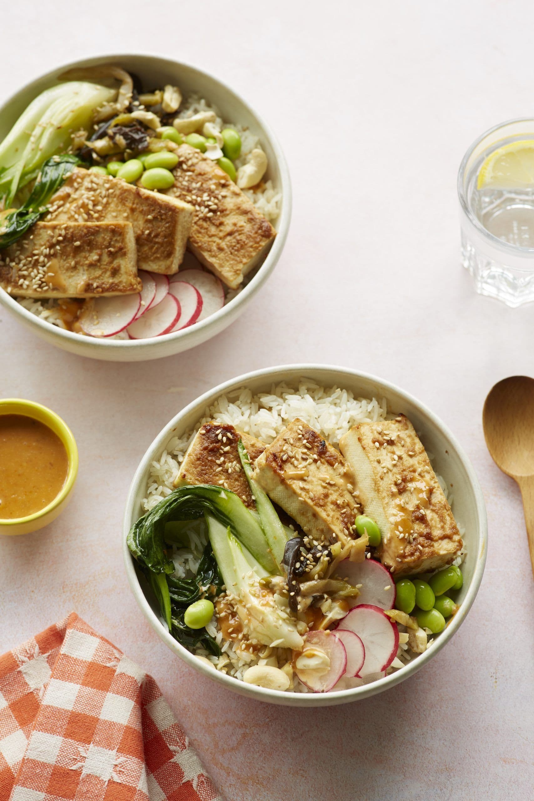 Baked miso tofu rice bowl