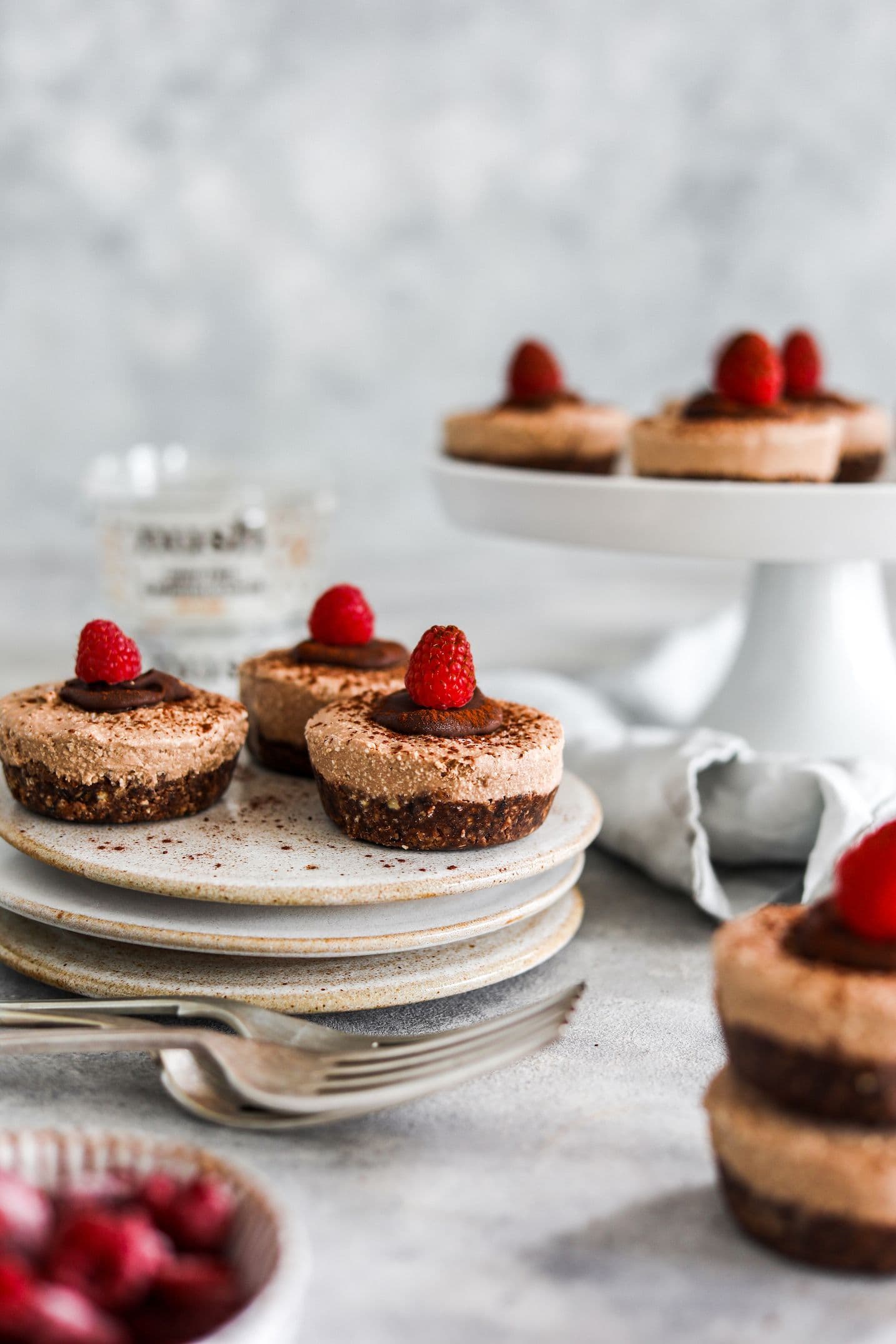 Mini chocolate cheesecakes