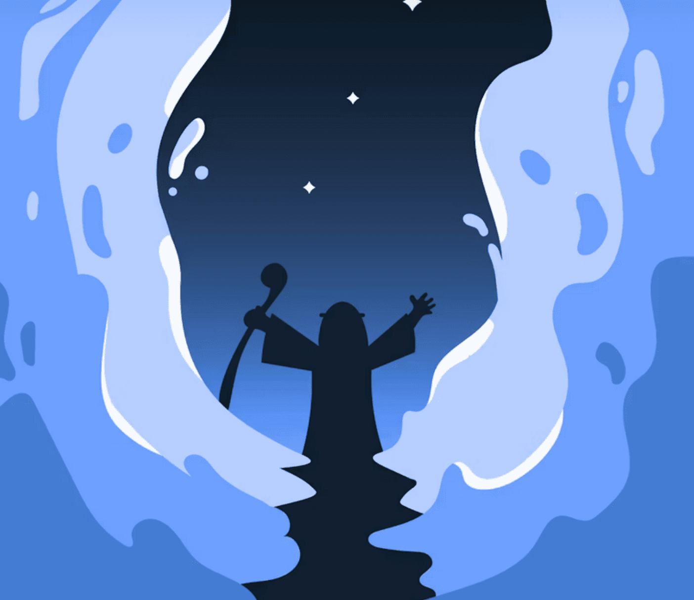 Moses parting the sea